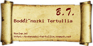 Bodánszki Tertullia névjegykártya